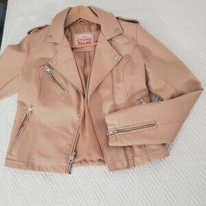 Levis Strauss Limited Edition Tan Faux Leather Moto Jacket